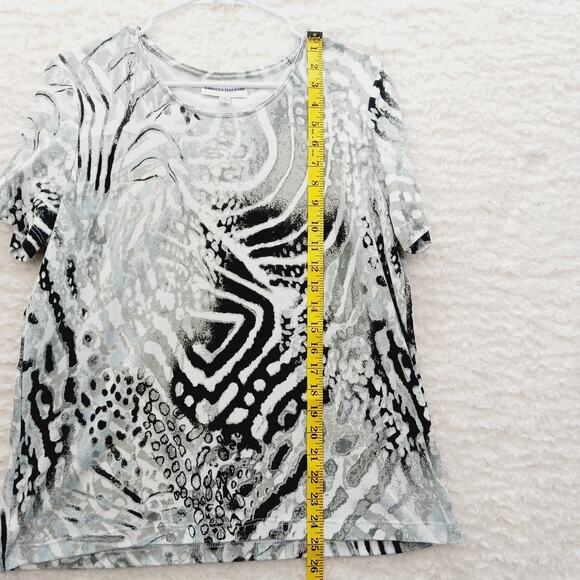 T-Shirt Size L Black White Animal Mob Wife Glam Luxe Y2K Revival Zebra Casual - Picture 4 of 11
